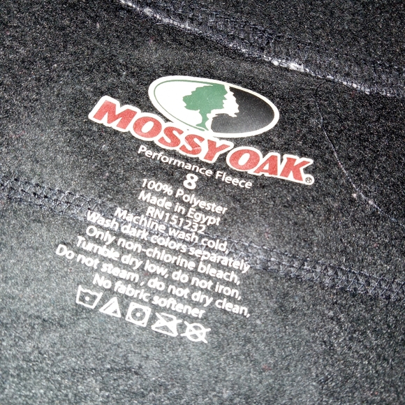 5 for $10 Mossy Oak Black & Camo Zip Up Performance Fleece Jacket Boys size 8 - Picture 4 of 4